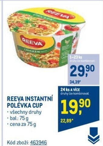 Makro REEVA INSTANTNÍ POLÉVKA CUP nabídka
