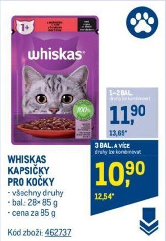 Makro WHISKAS KAPSIČKY PRO KOČKY nabídka