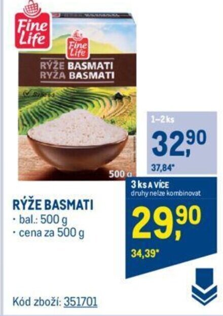 Makro RÝŽE BASMATI nabídka