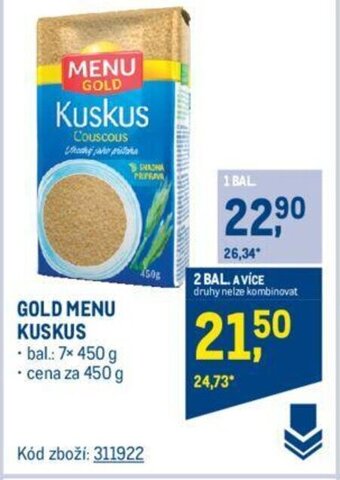 Makro GOLD MENU KUSKUS nabídka
