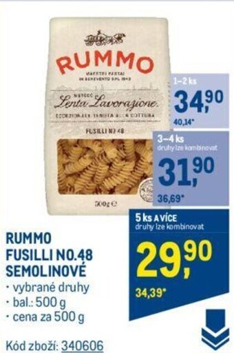 Makro RUMMO FUSILLI NO.48 SEMOLINOVÉ nabídka