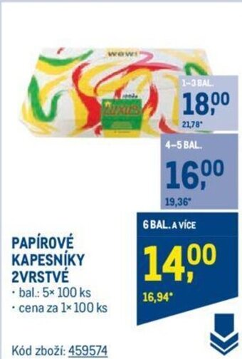 Makro PAPÍROVÉ KAPESNÍKY 2VRSTVÉ nabídka