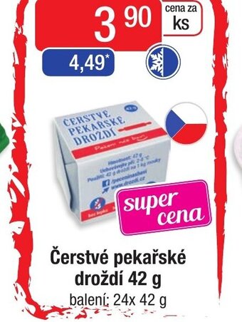 Čerstvé pekařské droždí 42 g