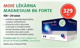 MOJE LÉKÁRNA MAGNESIUM B6 FORTE