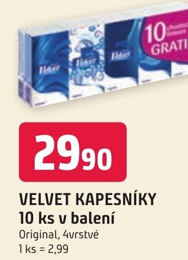 Trefa VELVET KAPESNÍKY 10 ks v balení nabídka