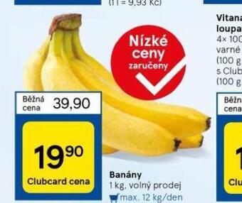 Tesco Banány nabídka