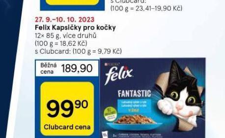 Tesco Felix kapsičky pro kočky nabídka