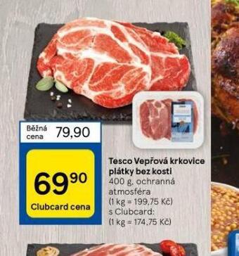 Tesco Vepřová krkovice plátky bez kosti nabídka