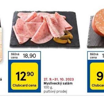 Tesco Myslivecký salám nabídka
