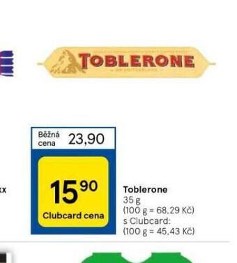 Tesco Toblerone nabídka