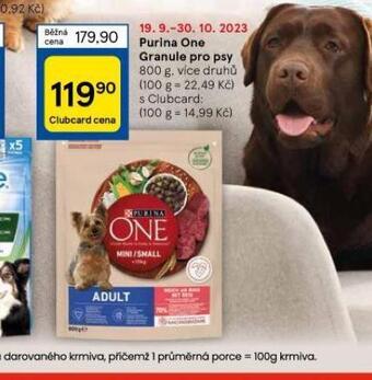 Tesco Purina one granule pro psy nabídka