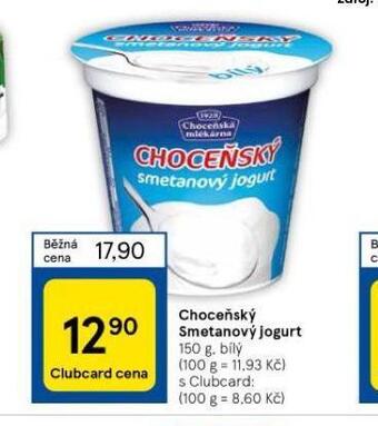 Tesco Choceňský smetanový jogurt nabídka