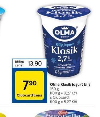 Tesco Olma klasik jogurt bílý nabídka