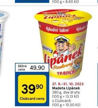 Tesco Madeta lipánek nabídka