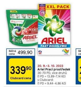 Tesco Ariel prací prostředek nabídka