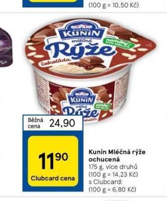 Tesco Kunín mléčná rýže ochucená nabídka