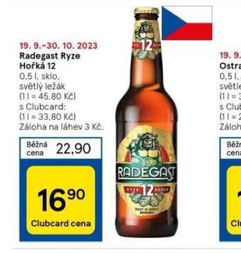 Tesco Pivo radegast ryze hořká 12 nabídka