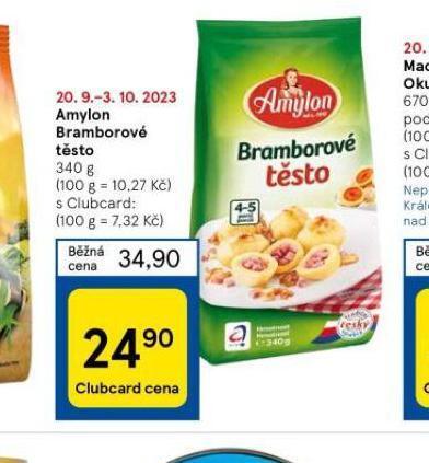 Tesco Amylon bramborové těsto nabídka