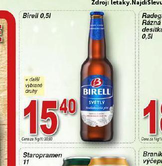 Hruška Pivo birell nealko nabídka