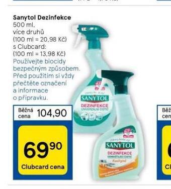 Tesco Sanytol dezinfekce nabídka