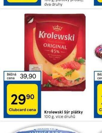 Tesco Krolewski sýr plátky nabídka