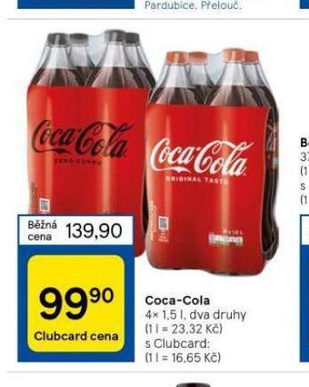 Tesco Coca cola 4pack nabídka