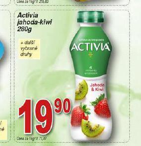 Hruška Activia jahoda-kiwi nabídka