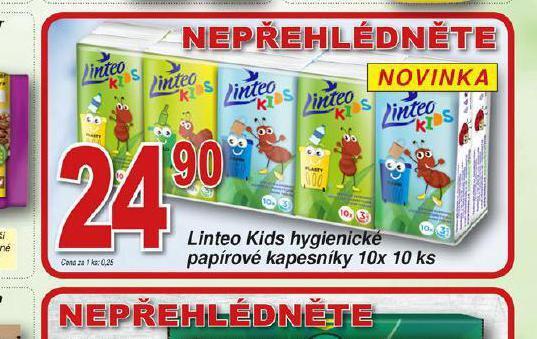 Hruška Linteo kids hygienické papírové kapesníky nabídka