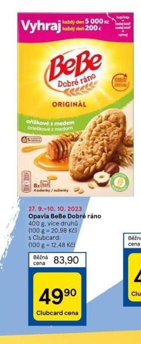 Tesco Opavia bebe dobré ráno nabídka