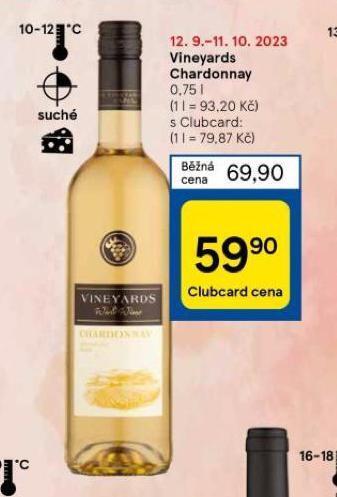 Tesco Vineyards chardonnay nabídka