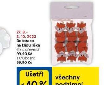 Tesco Dekorace na klipu liška nabídka