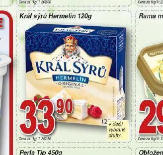 Hruška Král sýrů hermelín nabídka
