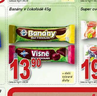 Hruška Banány v čokoládě nabídka