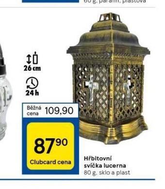 Tesco Hřbitovní svíčka lucerna nabídka