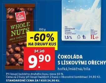 Lidl Čokoláda s lískovými ořechy, 100 g nabídka