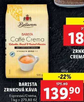 Lidl Barista zrnková káva, 500 g nabídka