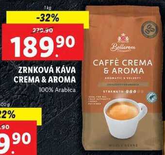 Lidl Zrnková káva crema & aroma, 1 kg nabídka