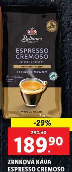 Lidl Zrnková káva espresso cremoso, 1 kg nabídka