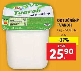 Lidl Odtučněný tvaroh, 500 g nabídka
