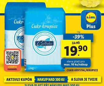 Lidl Cukr krystal/krupice, 1 kg nabídka