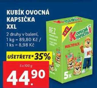 Kubík ovocná kapsička xxl, 5x 100 g