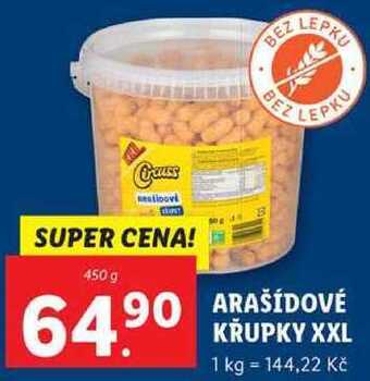 Lidl Arašídové křupky xxl, 450 g nabídka