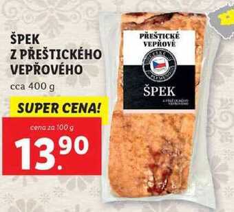 Špek z přeštického vepřového, cena za 100 g