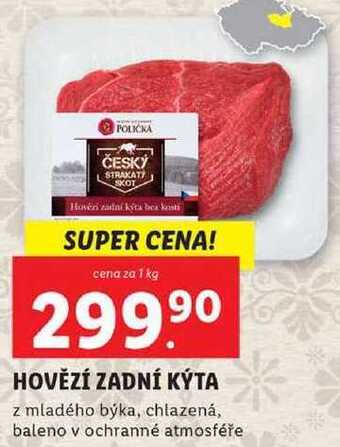 Lidl Hovězí zadní kýta, cena za 1 kg nabídka