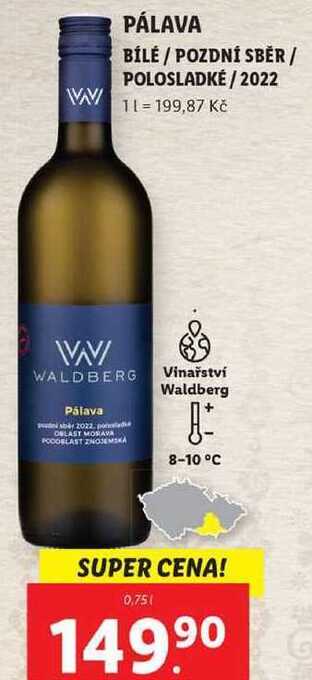 Lidl Pálava, 0,75 l nabídka