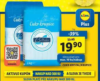 Lidl Cukr krystal/krupice, 1 kg nabídka