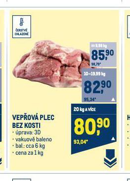 Makro Vepřová plec bez kosti nabídka
