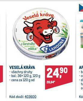 Makro Veselá kráva sýr nabídka