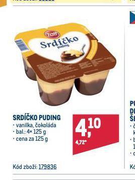 Makro Srdíčko puding nabídka