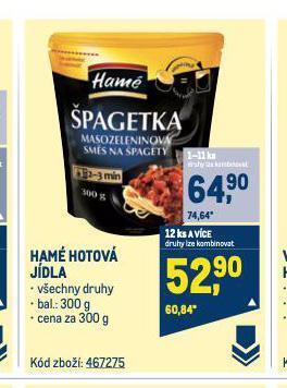 Makro Hamé hotová jídla nabídka